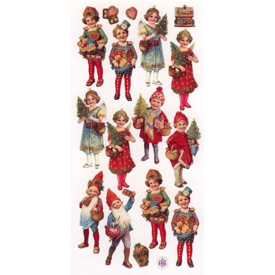 1 Sheet of Stickers Christmas Children and Gnomes